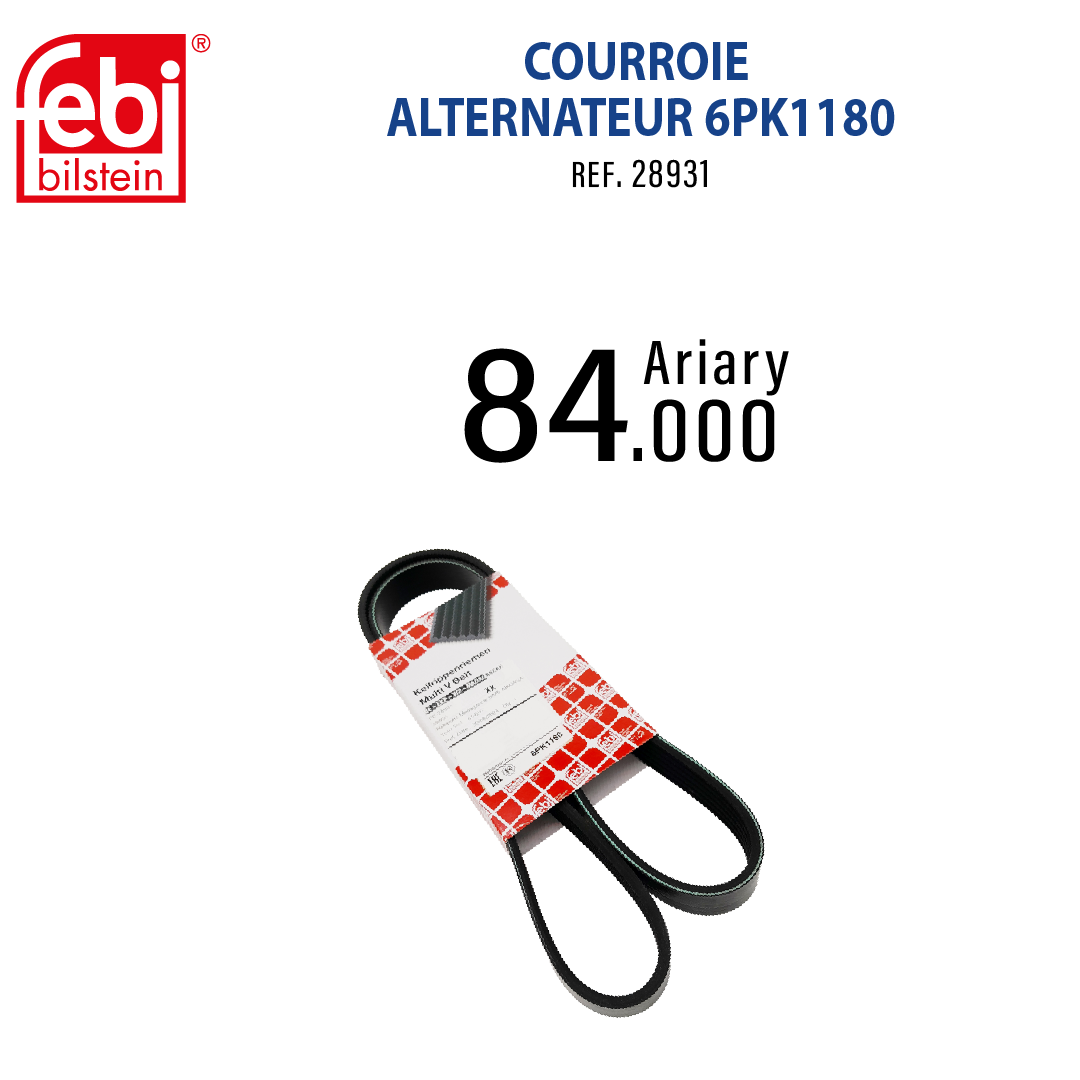 Courroie alternateur 6PK1180
